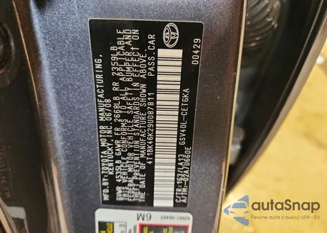 2009 Toyota Camry Se z USA, uszkodzony, nr VIN 4T1BK46K29U087811